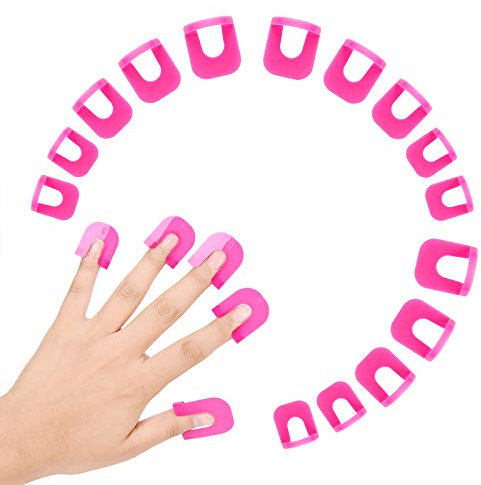 Hanyousheng 26pcs Nail Polish Stencil,10 Sizes Nail Painting Guide, Manicure Nail Art Polish Protection Tip Protectors Reusable Nail Art Basic Tool Accessories