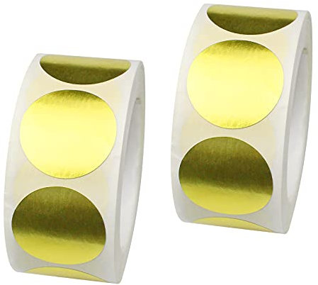 milaosk 2 Rolle Goldene Siegeletiketten Runde Aufkleber Etiketten1 Zoll Siegel Aufkleber Briefumschläge Aufkleber Dichtungen Glänzend Aufkleber für Umschläge Schachteln und Geschenkverpackungen