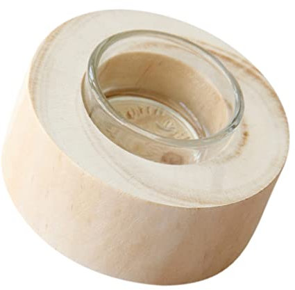 IMIKEYA Hochzeitsdeko H?lzerne Teelichthalter Glasschale Kerzenst?nder Votive Kerzenhalter Rustikale Bauernhaus Kerze St?nder Hochzeit Abendtisch Dekoration Kerzenständer