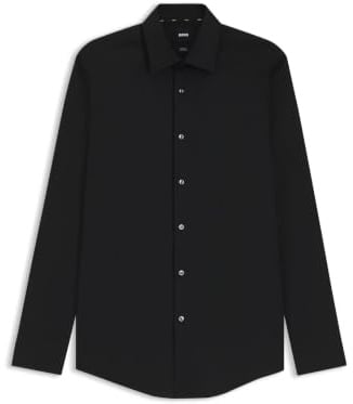 Slim-fit Hemd Aus Elastischer Baumwoll-popeline Mit Bügelleichtem Finish