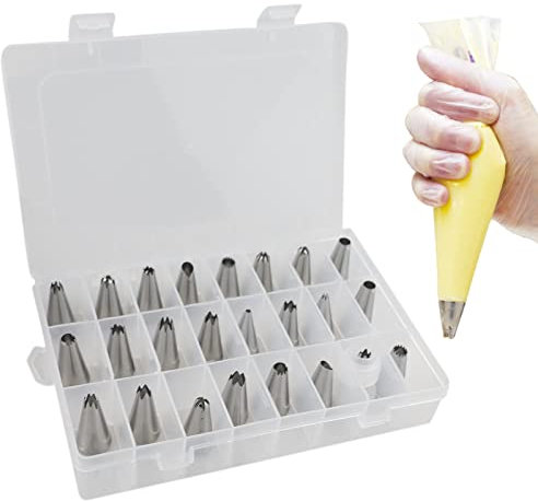 Lot de 10 Douilles Professionnelles, Douilles à Pâtisserie Embouts de Tuyauterie (1M, 2D, 2F, 4B, 6B, 1A, D66 et 233, 234, 234M), Douilles Crème pour la Décoration de Muffins et de Cupcakes