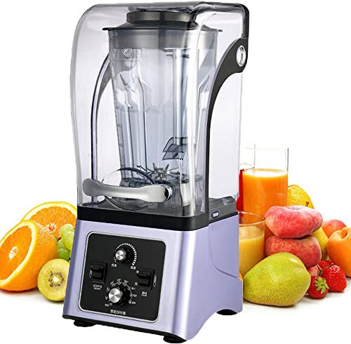 ADITAM Blender Multifonctionnel 4l, Brise-Glace avec Couvercle Insonorisé de 8mm d'épaisseur, Disjoncteur de Mur Silencieux avec Couvercle, 8pcs Lames Obliques Obliques Épaissies Stéréoscopiques