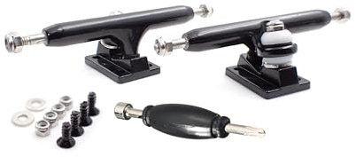 SPITBOARDS 34mm Fingerboard Pro Trucks by, Real Lock-Nuts, Rubber O-Ring Urethane Bushings, Optimized Hanger, Width 34 mm, for Fingerboard Tuning & Assembling (Black)