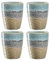 LEONARDO HOME Matera Becher Set 4-teilig - Tassen aus Keramik - Inhalt 300 ml - Handarbeit - Mikrowellengeeignet, spülmaschinenfest - 4er Set in blau/anthrazit/beige, 022818