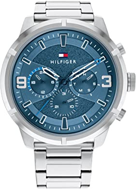 Tommy Hilfiger Herrenuhr Wild Analog, Silber und Blau, 50.00, Wild