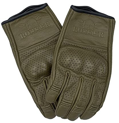 Rokker Tucson perforiertes Motorradhandschuhe, grün, M
