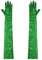 Agoky Damen Pailletten Handschuhe Abendhandschuhe Ellenbogen Lang Party Hochzeit Braut Armstulpen Fäustlinge Gloves Grün Einheitsgröße