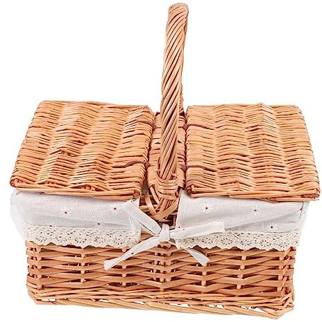 1 STK Picknickkorb Im Freien Snackbehälter Rattan-blumentöpfe Desktop- -Organizer Früchtekorb Spielzeugbehälter Staubsauger Anhänger Osterkorb Körbe Weidenkorb Kind Brot Stroh