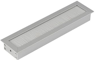 TecLines TKB002 Tisch Kabeldurchlass mit Bürstendichtung (grau), Kabeldose, für mehrere Kabel