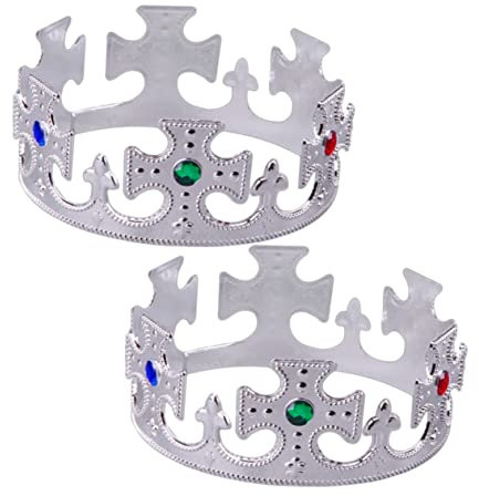 ibasenice 2 Stk Vintage Kronen König-kostüm-requisiten Prinzessin Tiana Krone Junge-könig-kostüm Meerjungfrau-krone Formelspender Krone Für Männer Narrenhut Königsmütze Kind Zepter Halloween