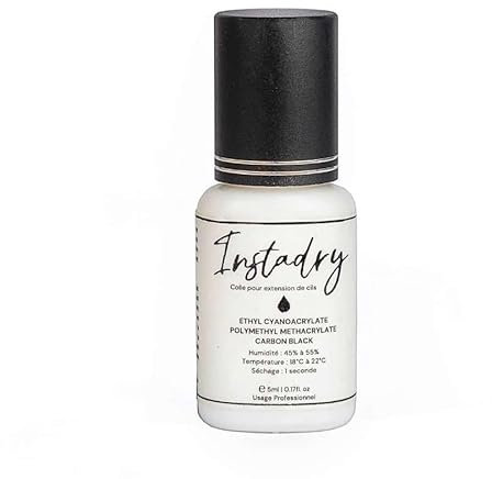 Colle pour extensions de cils Instadry/séchage 1 sec.| 5ml Rétention 6 semaines/Adhésif pour cils