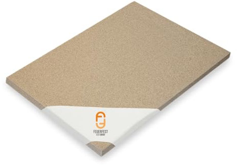 Feuerfest 123 - Vermiculite Platten feuerfest - Für Kamine & Öfen - Schamotte Ersatz Feuerraumplatten - 1.150 °C hitzebeständig - Feuerraumauskleidung - Brandschutzplatte Kaminofen [500x300x15 mm]