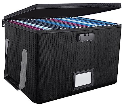 Feuerfeste Dokumenten-Organizer-Box, feuerfeste Aktenaufbewahrungsbox, feuerfester, versiegelter Akten- und Dokumentenbox-Griff, wasserdichte Aktenschrank-Organizer mit großer Kapazität für Schmuck un