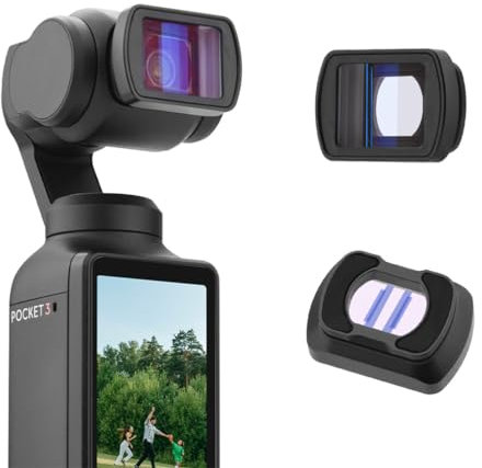 LiLiTok Objectif Grand Angle 1,15X pour DJI Osmo Pocket 3 - Accessoire Professionnel Noir en Aluminium avec Effet Bokeh
