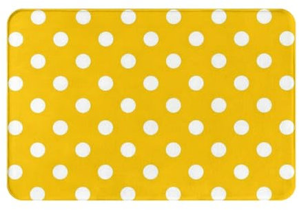 CYZJPRVN Gelber Punkt, Fußmatte, Badematte, rutschfeste Bodenmatte, weiche Badezimmerteppiche, saugfähige Badezimmerunterlage, 40 x 60 cm