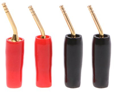 Ldabrye 4 Pcs Wire Pin Plug Banana Plugs Speaker Screw Lock Cable Connectors