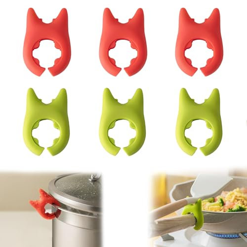 6 Pièces Repose Cuillère Cuisine,Porte Cuillere Cuisine,Cuillère Pour Pot Clip,Clip de Pot en Silicone Pour Placer les Cuillères et Spatules Après la Cuisson Dans un Repose Ustensiles À Vapeur