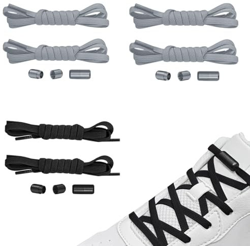 NEEKFOX - Cordones Elásticos Premium Sin Atar - 3 Pares de Liberación Rápida - Cordones de Goma Con Cápsulas Para Zapatillas de Correr y Deportivas