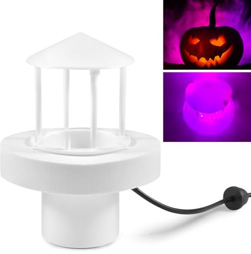 Brumisateur à Ultrasons,12 lumières LED Qui Change de Couleur, Machine à Fumée Halloween avec Protection Anti-Éclaboussures,Brumisateur Ultrason pour Fontaine, Étang, Chaudron Halloween