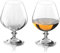 DIAMANTE Brandy Glasses Cognac Snifters - 'Mirage'- Pair of Optic Effect Fluted Brandy Glasses - Set of 2
