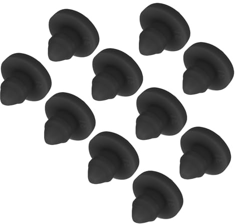 QUARKZMAN 10Pcs Cache Trou Meuble Bouchon Silicone 3mm Diamètre de Montage Noir Largeur de Rainure Étroite 1.5mm Joint de Panneau Rond pour Cloisons de Cuisine, Bouchons d'Étanchéité