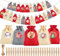 Adventskalender zum Befüllen, 24 Gedruckte Weihnachtskalender zum Befüllen, Adventskalender 2024 Kinder DIY Weihnachten Advents Säckchen Wiederverwendbar Adventskalender Selber Befüllen (Grau+Rot)