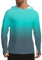 APTRO Men's UPF 50+ Hoodies Rash Guard Long Sleeve Fishing Top UV Sun Protection Rash Vest Quick Dry Lightweight Shirt Gradient Green MFS22 L
