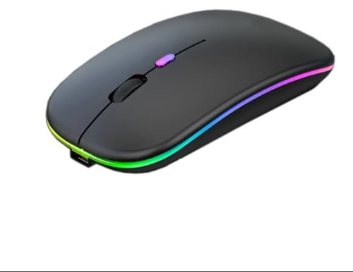 Genérico TRENDFLOW Raton inalambrico, Silencioso 2,4G + Raton Bluetooth y Receptor USB Raton para Ordenador PC, Portátil y Tablet de Windows, iOS y Android,Mouse 3 Niveles dpi Ajustables (Negro)