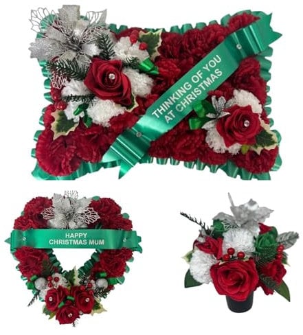 Funeral Flowers Wreath Heart flowers Memorial Tribute Artificial tribute mum, dad, gran, nan