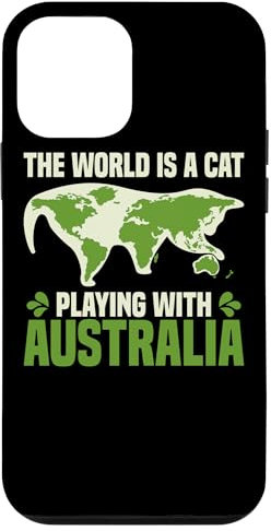 Carcasa para iPhone 12 mini El mundo es solo un gato jugando con el mapa del mundo de Australia
