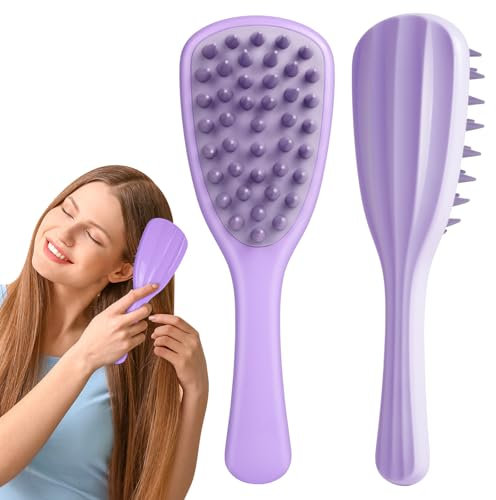 LOPHE Brosse Massage Cuir Chevelu, Brosse Shampoing Cheveux Silicone pour Stimule Croissance des Cheveux et Exfoliation Douce,Circulation Sanguine, Nettoyage et Soins Cuir Chevelu Sec