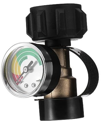 PAMINGONO 20-40lb Propantank Adapter Mit Manometer Luftdichter Gaskonverter Für Campingkocher Gasgrills Propanbrenner Kompatibel Mit Temperatur- Und Druckanzeige