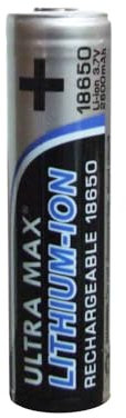 UltraMax Lithium Ion Battery, 3.7V/3.6V, 2500, 2600 and 3000 mAh Rechargeable Flat Top (3000, Milliamps)