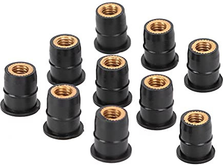 10pcs Well Dado M6x0,8 Mm in Gomma in Gomma in Ottone per il Corpo del Parabrezza ATV in Moto