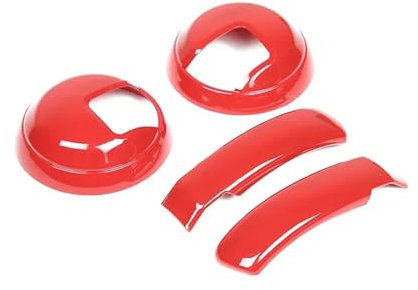 OLQYBD Genuine Carbon Fiber Interior Door Handle Trim Sticker Compatible For Fiat 500 2010-2023 (Including Compatible for Abarth 595) Scratch Resistant & Easy Install ABS Frame Cover Decoration(A)