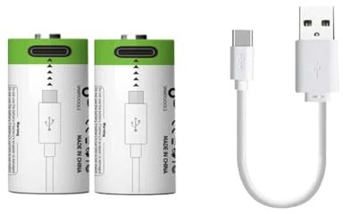 Yhytgbhk 2 batterie e 1 Batteria Ricaricabile Cr123a da 700 mAh e 3,7 V 17345 con USB