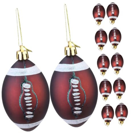 Sosoport 12stücke Fußballförmige Christbaumkugeln Aus Kunststoff Für Weihnachtsdekoration Und Partydekoration Hängende Ornamente Für Weihnachtsbaum Und Wohnraum