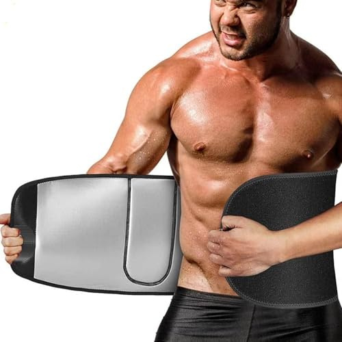 Waist Trainer for Women Men, Adjustable Waist Trimmer Sweat Belt, Velcro Fastener Sweat Belt for Body Shaper, Belly Belt Body Shaper for Weight Loss, Fitness, Exercise, Workout Sports (Black)