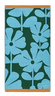 Orla Kiely Bathroom Towel Wildflower Blue Lagoon - Hand Towel, 50x90cm