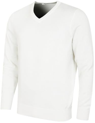Calvin Klein Mens 2026 V-Neck Soft Cotton Easy Care Golf Sweater