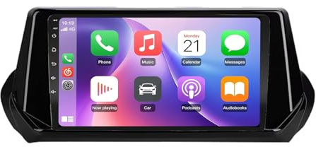 Radio para Automóvil con GPS para Peugeot 2008 208 2019-2021 Android 15 9 Pulgadas Portátil de Pantalla de Coche Lien Miroir para, 4 Core 2G+64G