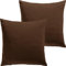 REDBEST Kuschelkissenbezug Single- Jersey San Francisco 2er- Pack, Dunkelbraun Größe 40x40 cm - weiche Qualität, bügelfrei, praktischer Reißverschluss, 100% Baumwolle