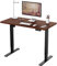 FLEXISPOT E1 Plus ONE PIECE Electric Standing Desk Height Adjustable Sit Stand Desk with Memory Smart Panel(120 * 60cm, Black Frame+Mahogany Desktop)