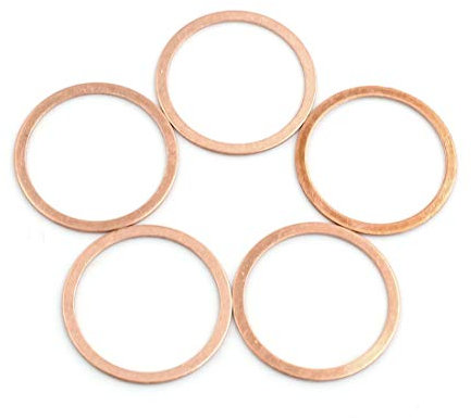 sourcing map 5 pc 32mm Dia Interne Joint étanchéité rondelle cuivre Forme Joint torique O