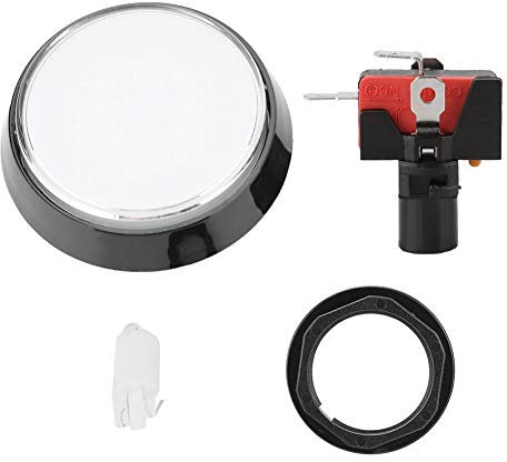 Lazmin Botón botón pulsador Iluminado LED Redondo Grande de 60 mm con microinterruptor para la Máquina de Juego portátil y cómodo de Usar