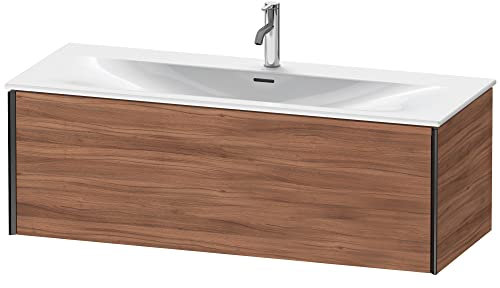 Duravit XViu 4036 Waschtischunterbau wandhängend, 1 Auszug, für Waschtisch Viu 234412, 1210x480 mm, Farbe (Front/Korpus): schwarz matt/nussbaum Natur - XV40360B279
