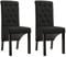 vidaXL 2 x Esszimmerstühle mit Polsterung, Stoffbeine, Massivholz, modernes Design, elegant, gepolsterter Sitz, weicher Schaumstoff, Rückenlehne, Knöpfe, Schwarz, Wohnzimmer