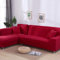 LINWX Graue Farbe Eng gewickelter Sofabezug Elastischer Sofabezug Wenn L-förmiges Ecksofa Capa De Sofa, Rot, 1-Sitzer und 3-Sitzer