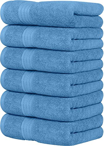 Utopia Towels - Premium Hand Towels - 100% Combed Ring Spun Cotton, Ultra Soft and Highly Absorbent, Exrta Large Thick Hand towels 41 x 71 cm, Hotel & Spa Quality Hand Towels (6-Pack) (Electric Blue)