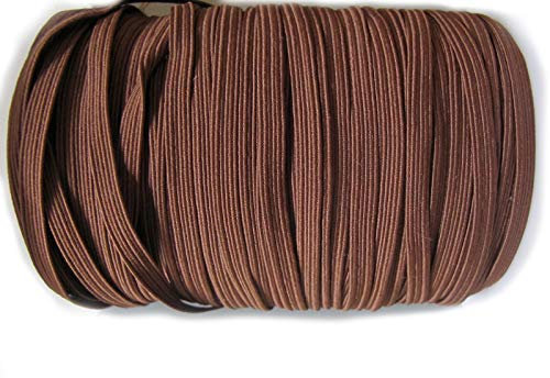 PrettyBoutique 6mm Corded Flat Cord Thin Elastic Dressmaking Waistband Headbands (Dark Brown, 3 Metres)